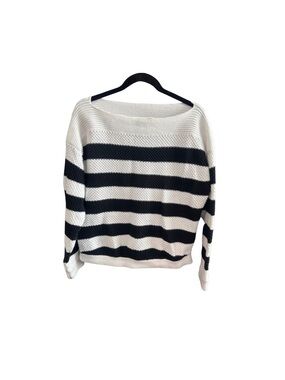 Ralph Lauren Black & White Striped Crewneck Sweater